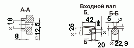 Редуктор 2Ч-80: размеры конического входного вала