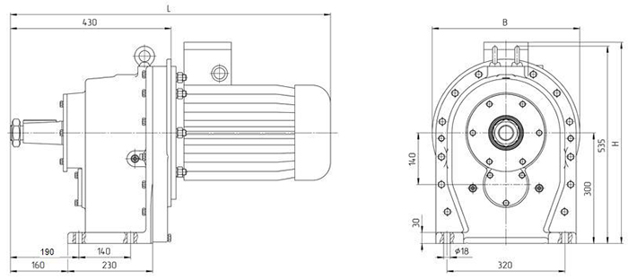 Мотор-редуктор 4МЦ2С-140: исполнение на лапах