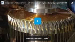 Быстроходный вал-шестерня + зубчатое колесо 1 ступени. Для редукторов 1Ц2У-250